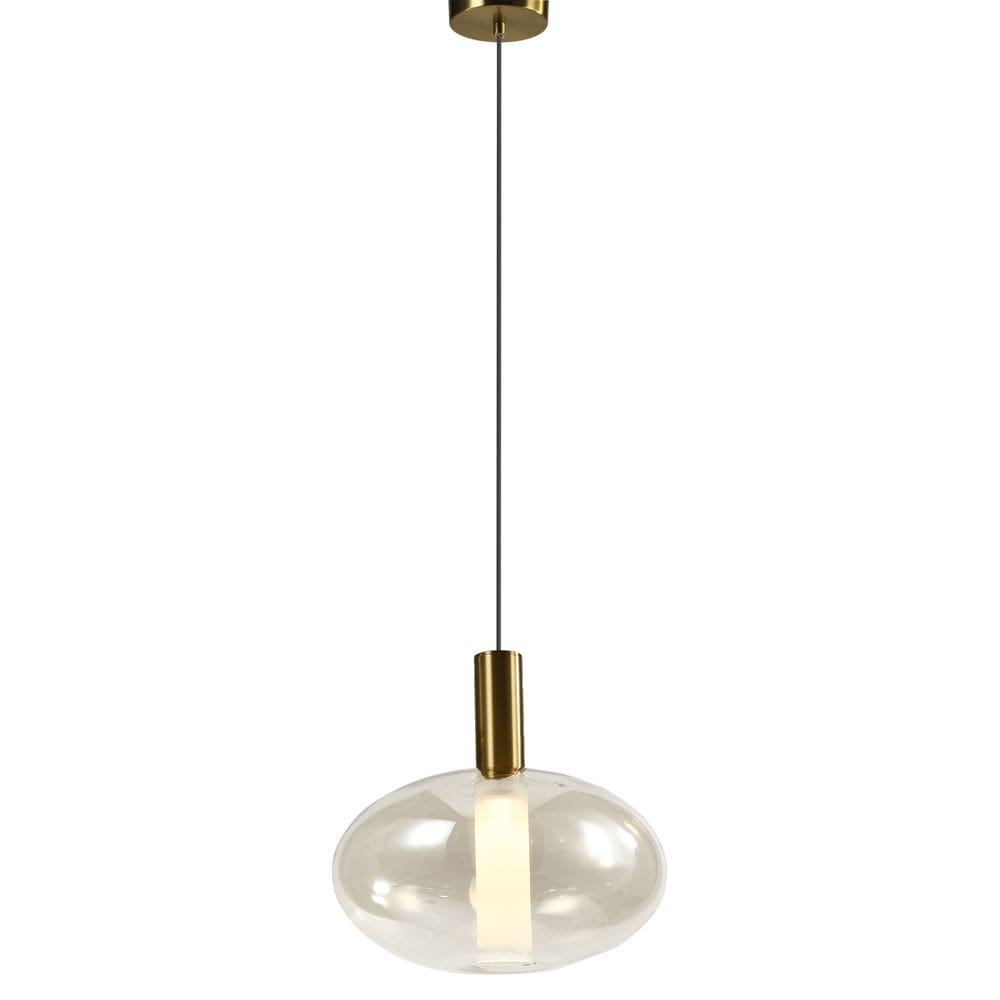 Pendente Spia Em Led Moderno Dourado E Vidro Transparente