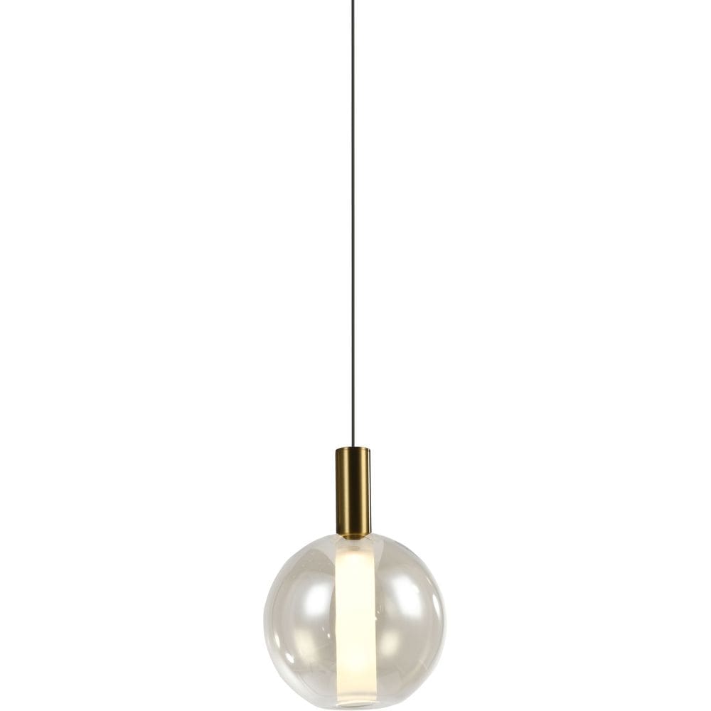 Pendente Spia Led Moderno Dourado E Vidro Transparente
