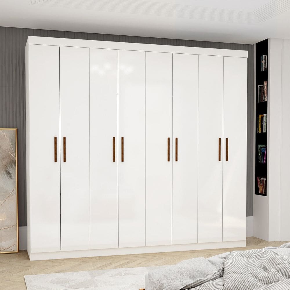 Guarda-roupa Stanley 8 Portas 4 gavetas Branco