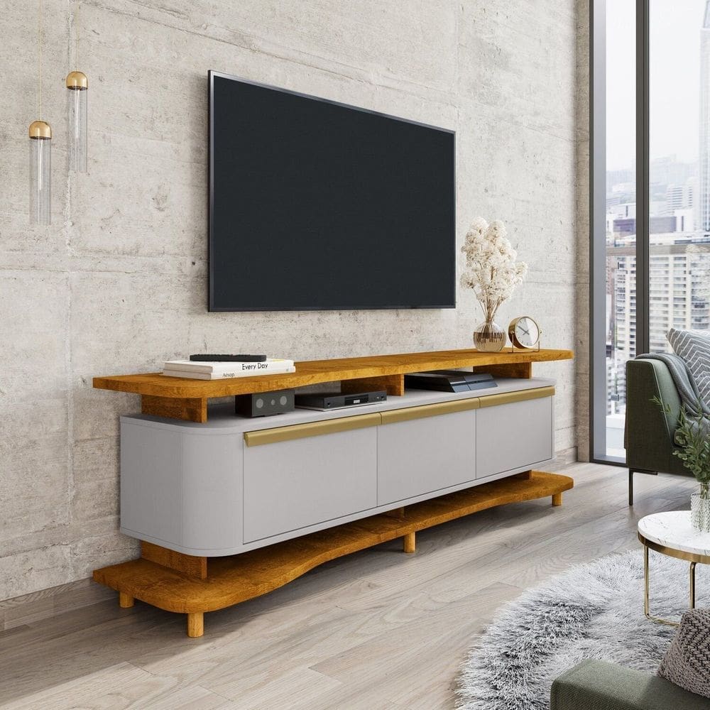 Rack para Tv de 75 Polegadas Guarapari Naturalle/Off White