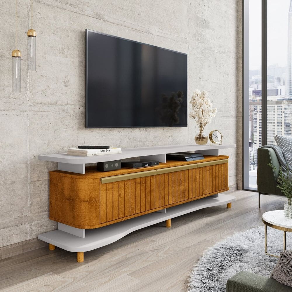 Rack para Tv de 75 Polegadas Guarapari Off-White/Naturalle