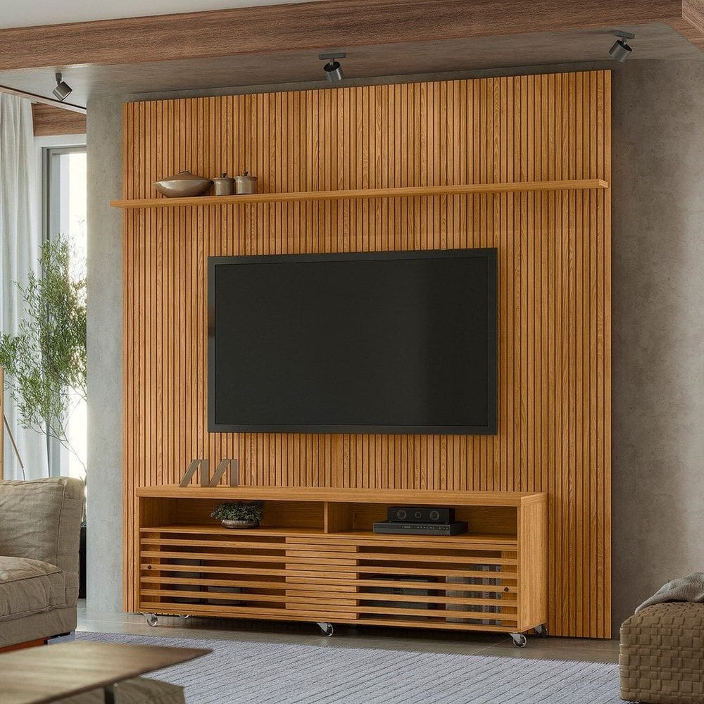 Rack com Painel para Tv até 75 Polegadas New Prestige Cumaru