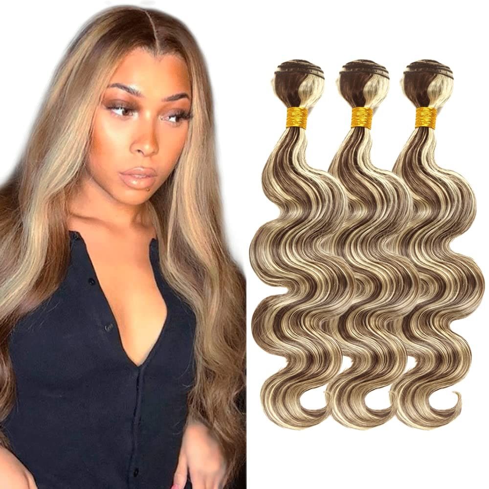 Pacotes de cabelo Vinmdonm Blonde Highlight Body Wave P4/613