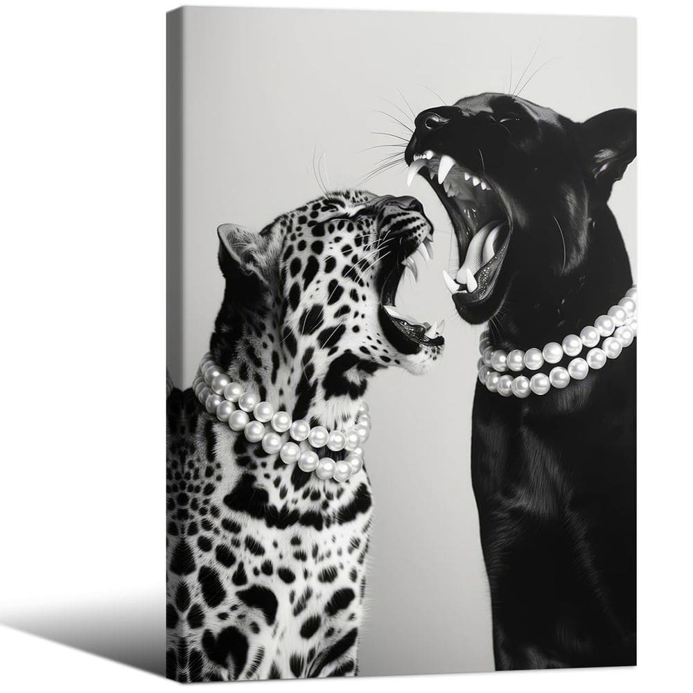 Pôster de arte de parede em tela Vintage Animal Leopard Cheetah 40x60cm