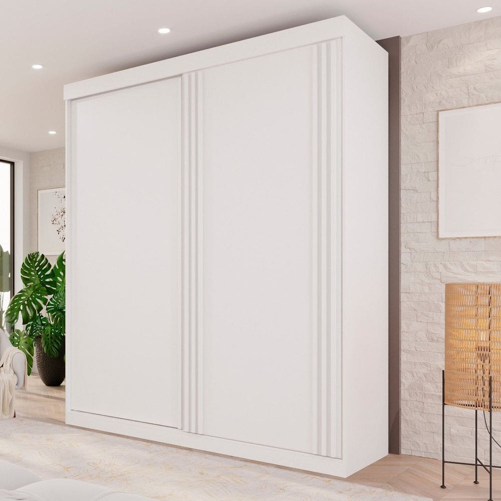 Guarda-roupa 2 Portas 3 Gavetas Blumenau Expresso Móveis Branco