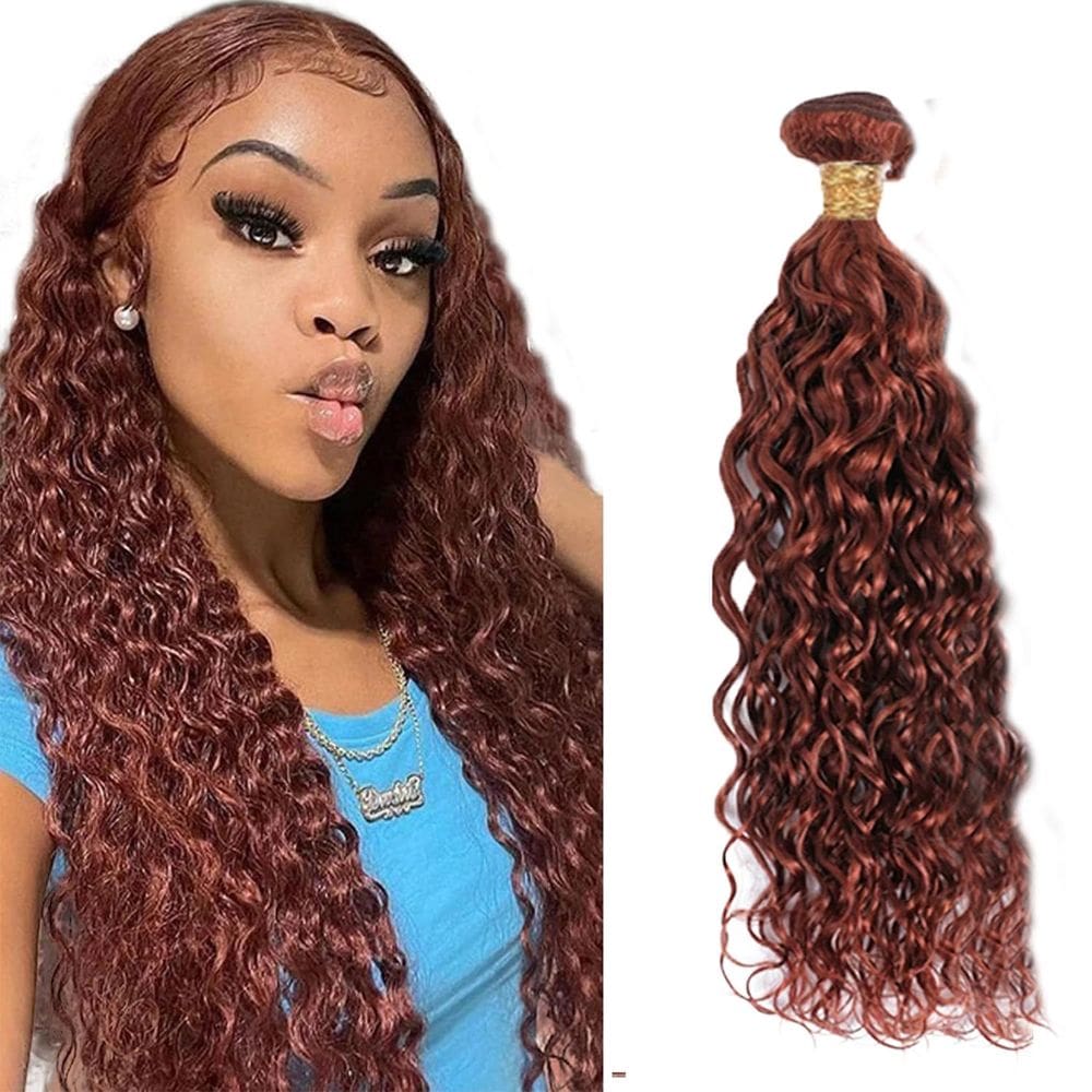 Pacotes de cabelo HuxoWax Water Wave Copper Red 8A Peruvian Virgin