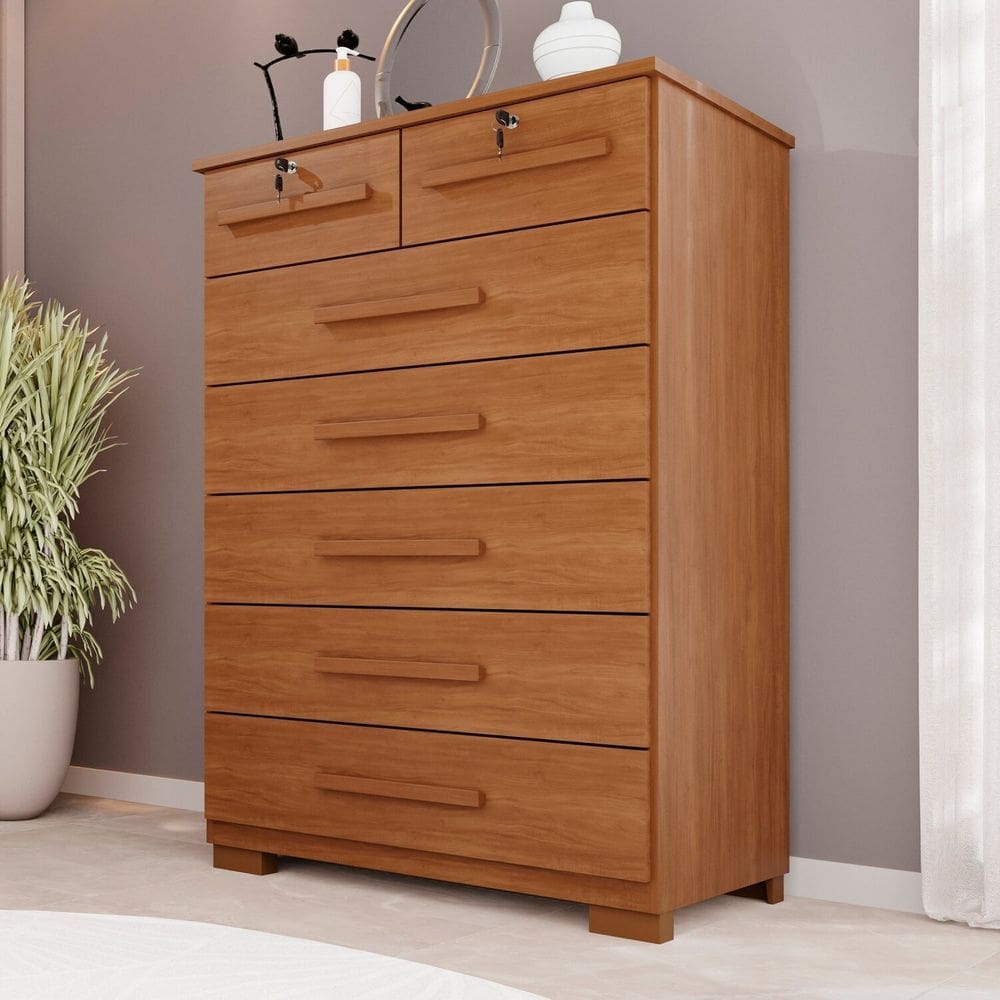 Cômoda para Quarto 7 Gavetas Topázio Expresso Móveis Cinamomo