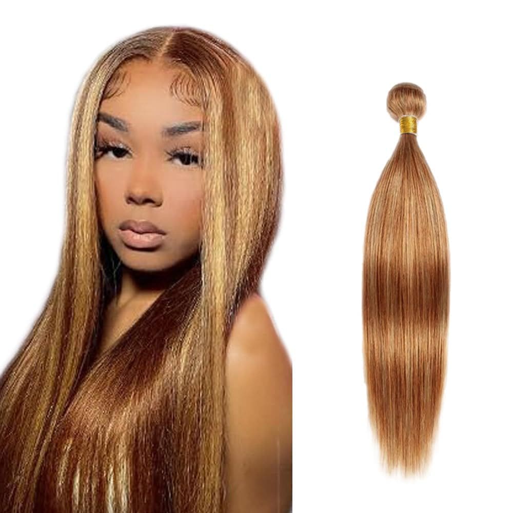 Pacotes de cabelo HuxoWax Highlight Brown Straight 80cm