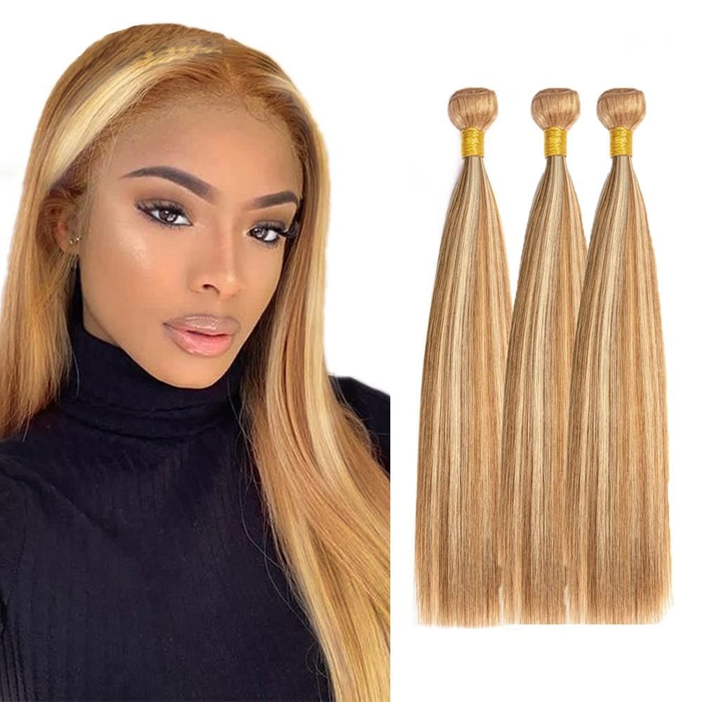 Pacotes de cabelo Poirewa P27/613 Highlight Blonde 60cm 65cm 70cm
