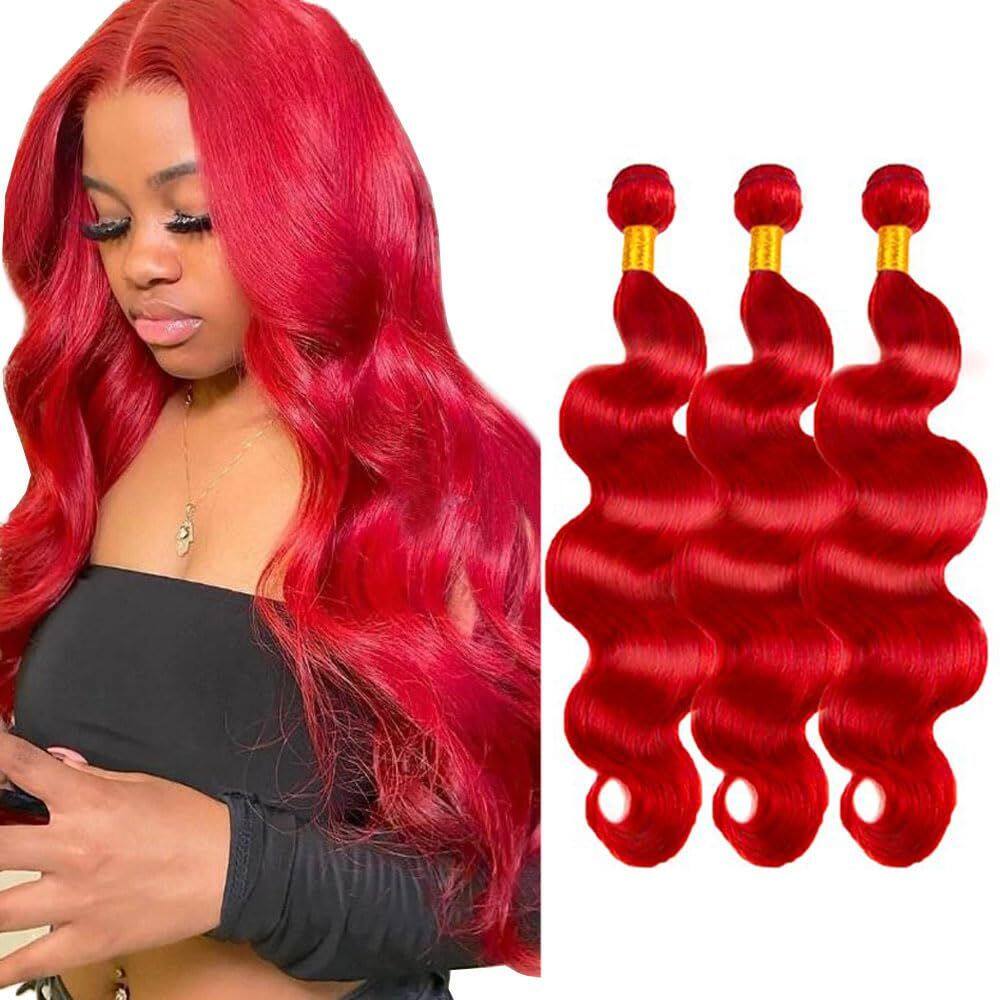Pacotes de cabelo ZevPiul Red Body Wave 40cm Brazilian Virgin Hair