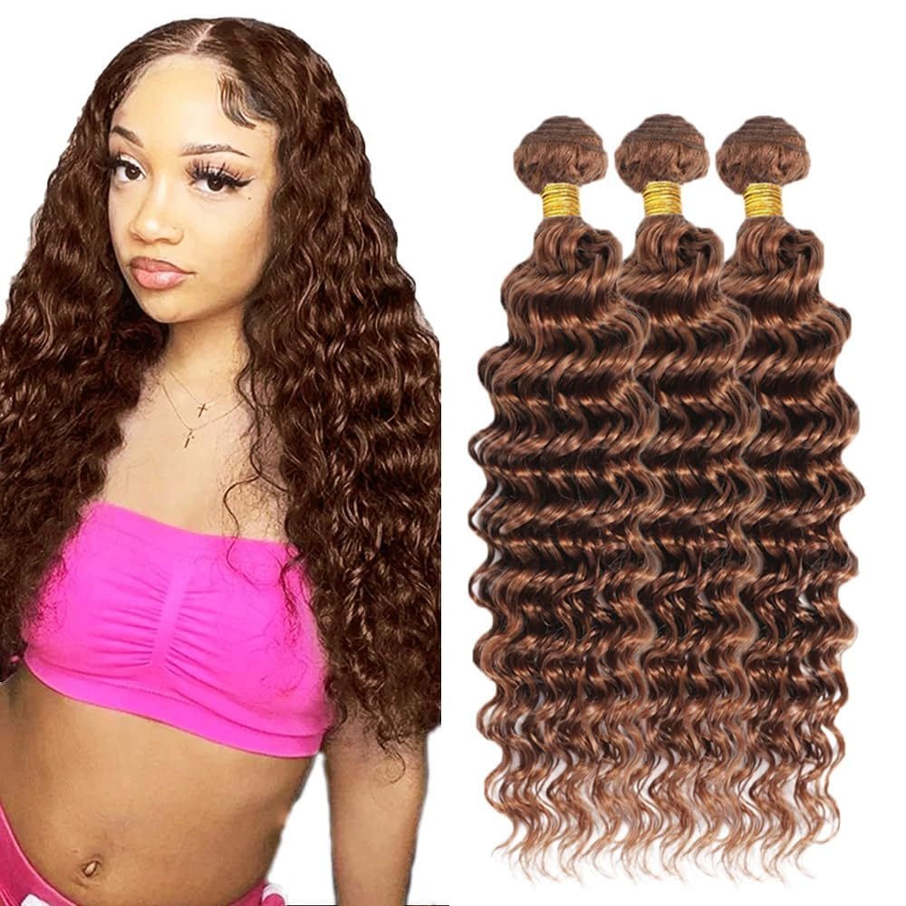 Pacotes de cabelo DiexRlamx Deep Wave #30 Brown 300g (3x40cm)