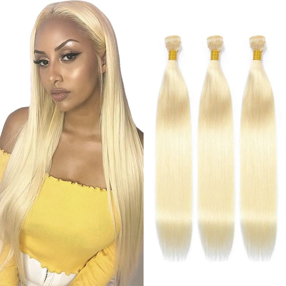 Extensões de cabelo Nuailisex 613 Blonde Straight 35-45cm
