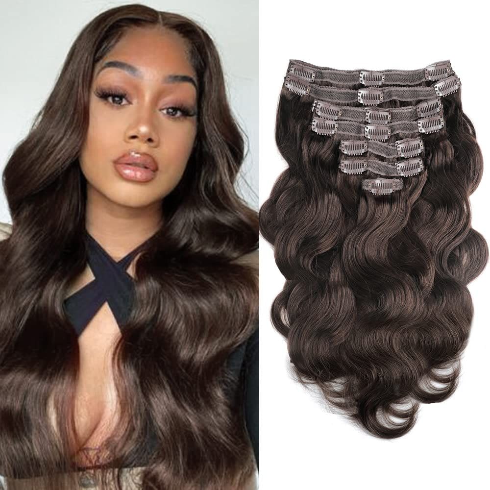 Extensões de cabelo Clip in Goulus Dark Brown Body Wave 120g