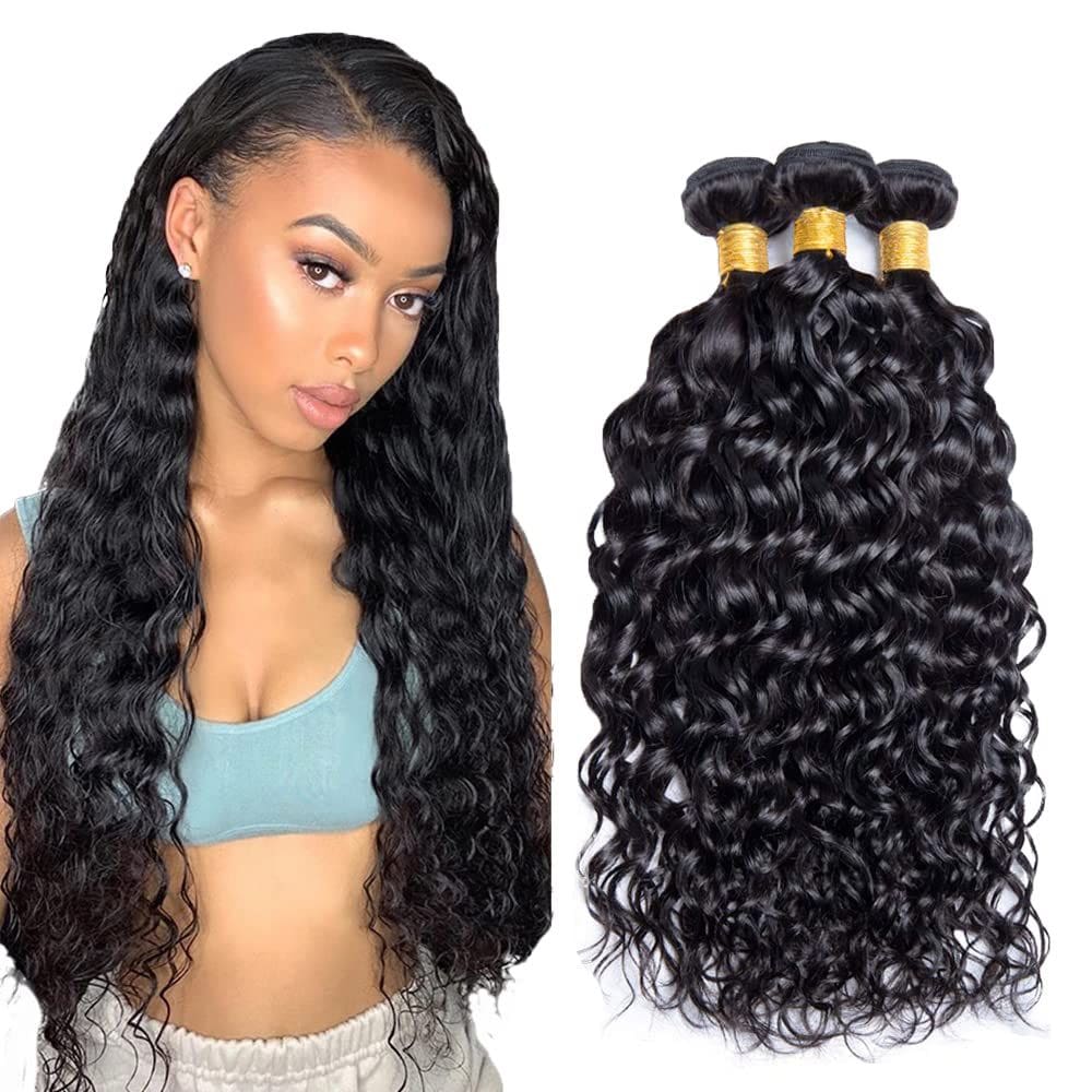 Pacotes de cabelo WuvusNM Water Wave 100% Brazilian Remy 50cm 3 pacotes