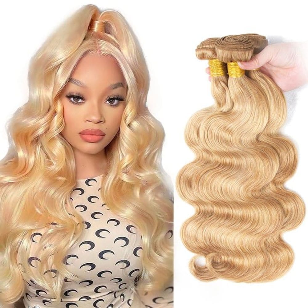 Pacotes de cabelo WuvusNM Blonde Body Wave P27/613 50 cm 3 pacotes