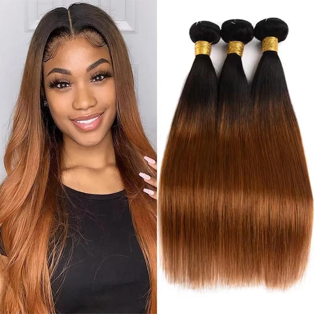 Pacotes de cabelo MAMART Brown Ombre Straight 40-80cm Brazilian