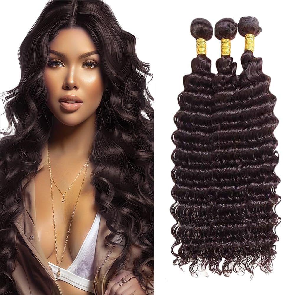 Pacotes de cabelo MAMART Deep Wave 3 pacotes de 8-30 polegadas #4 Brown