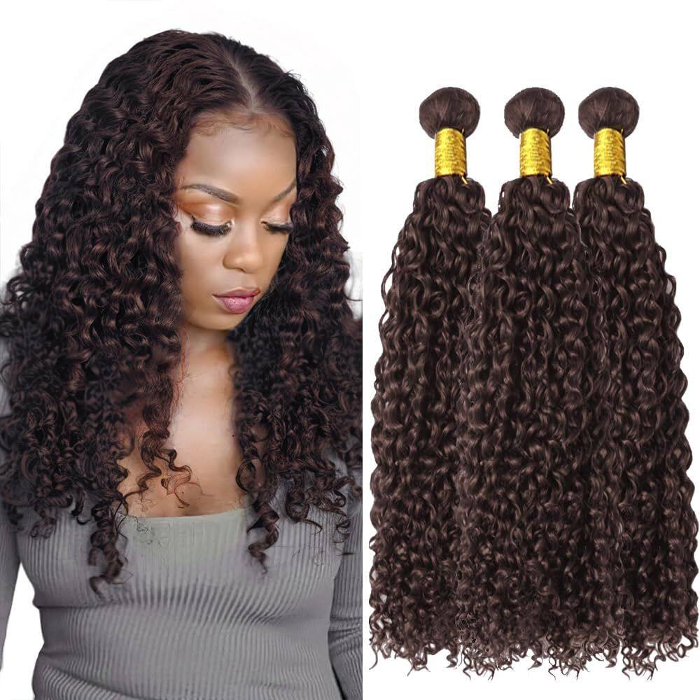 Pacotes de cabelo MAMART Kinky Curly Chocolate Brown 40-50cm 3x100g