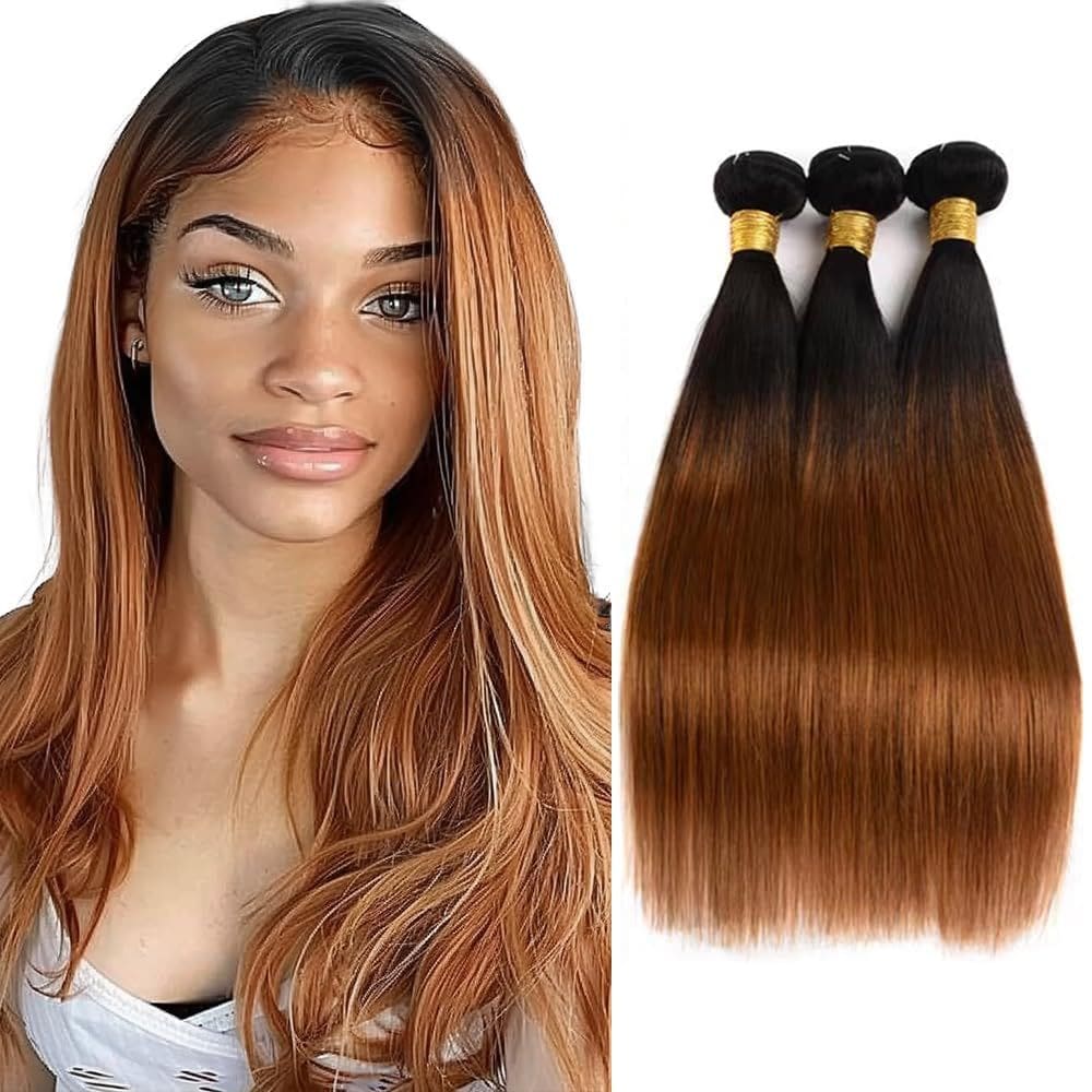 Pacotes de cabelo MAMART Ombre Straight Brown 1B30 Brazilian