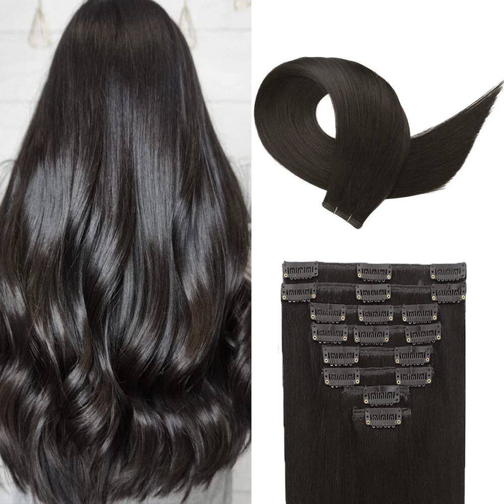 Extensões de cabelo Clip in Tuquqe 20cm Preto Natural 75g