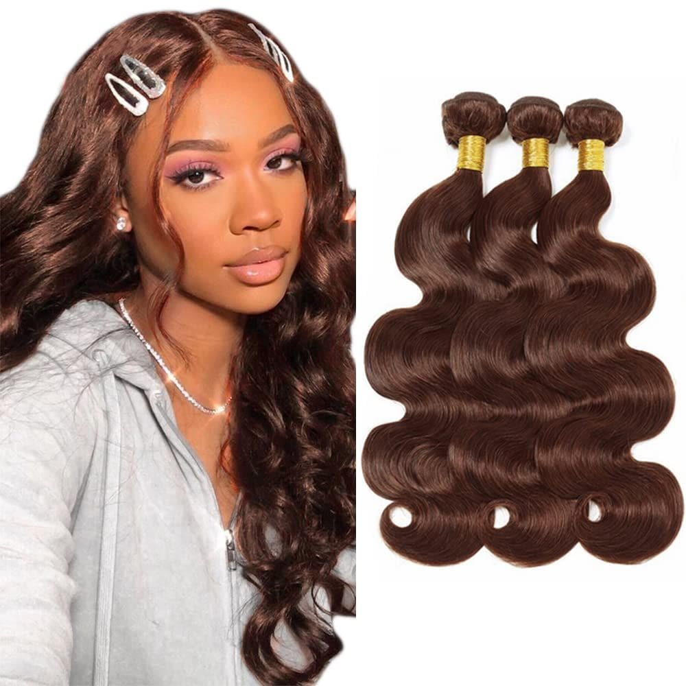 Pacotes de cabelo Wuvusnm Chocolate Brown Body Wave 35-45cm 3x