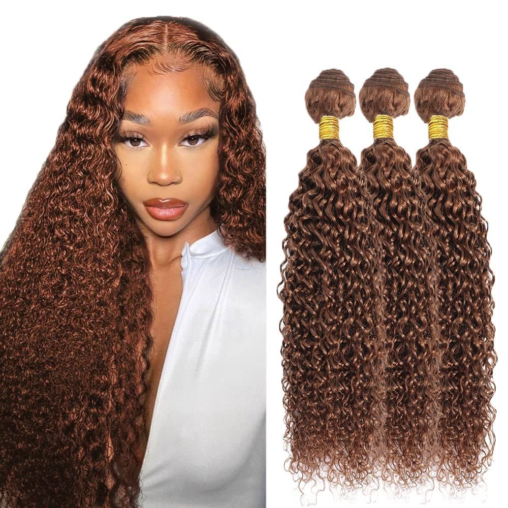 Pacotes de cabelo DiexRlamx Light Brown Kinky Curly 300g 8A