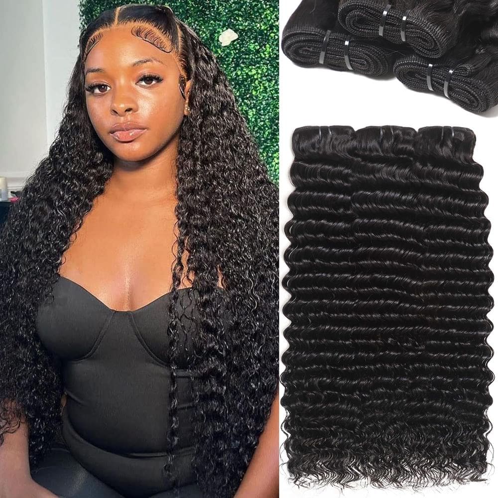 Pacotes de cabelo QGVQGV Deep Wave 12A 100% Virgin Brazilian