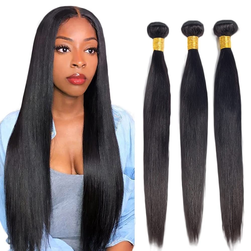 Pacotes de cabelo Poiresa Straight 10A Brazilian Virgin 22-26