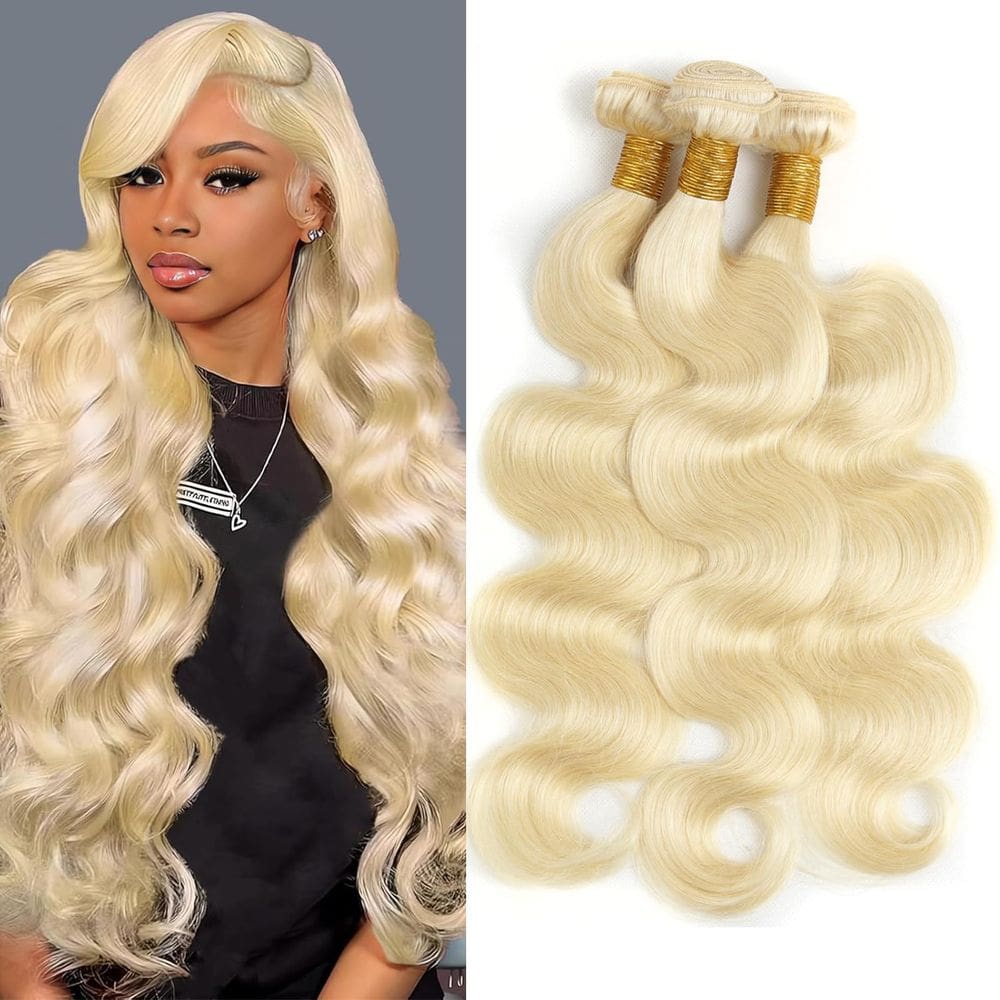 Pacotes de cabelo MYDIVA 613 Body Wave 35 cm Loiro 100% Virgem