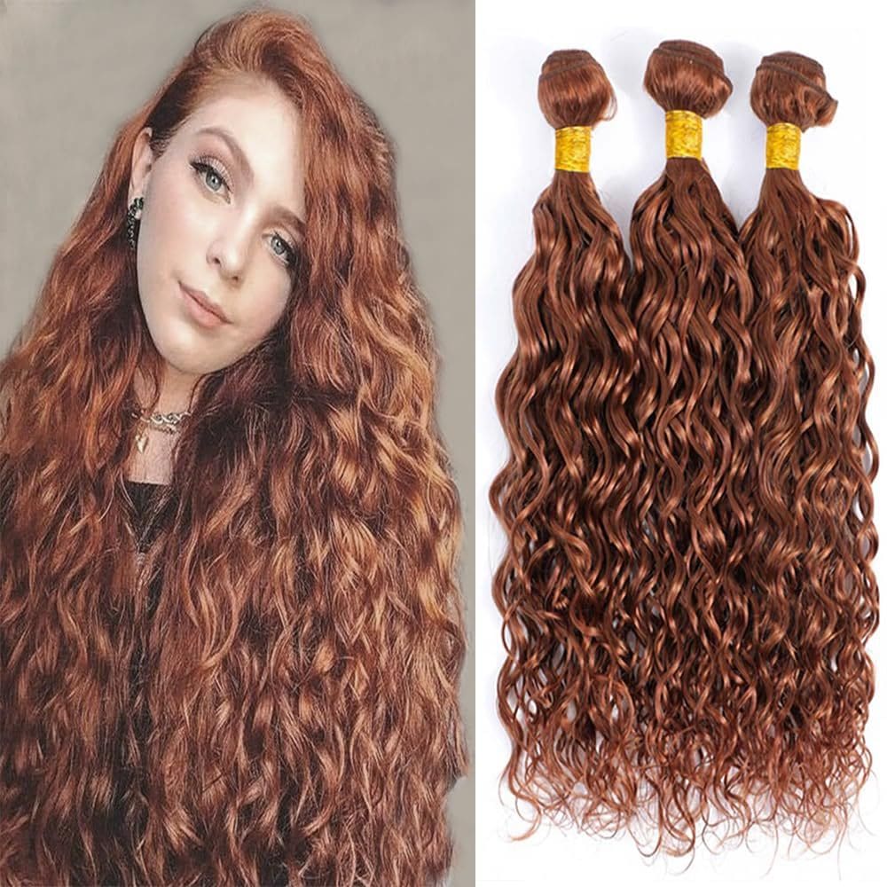 Extensões de cabelo Nuailisex Water Wave Color 30 40-50cm 3x100g