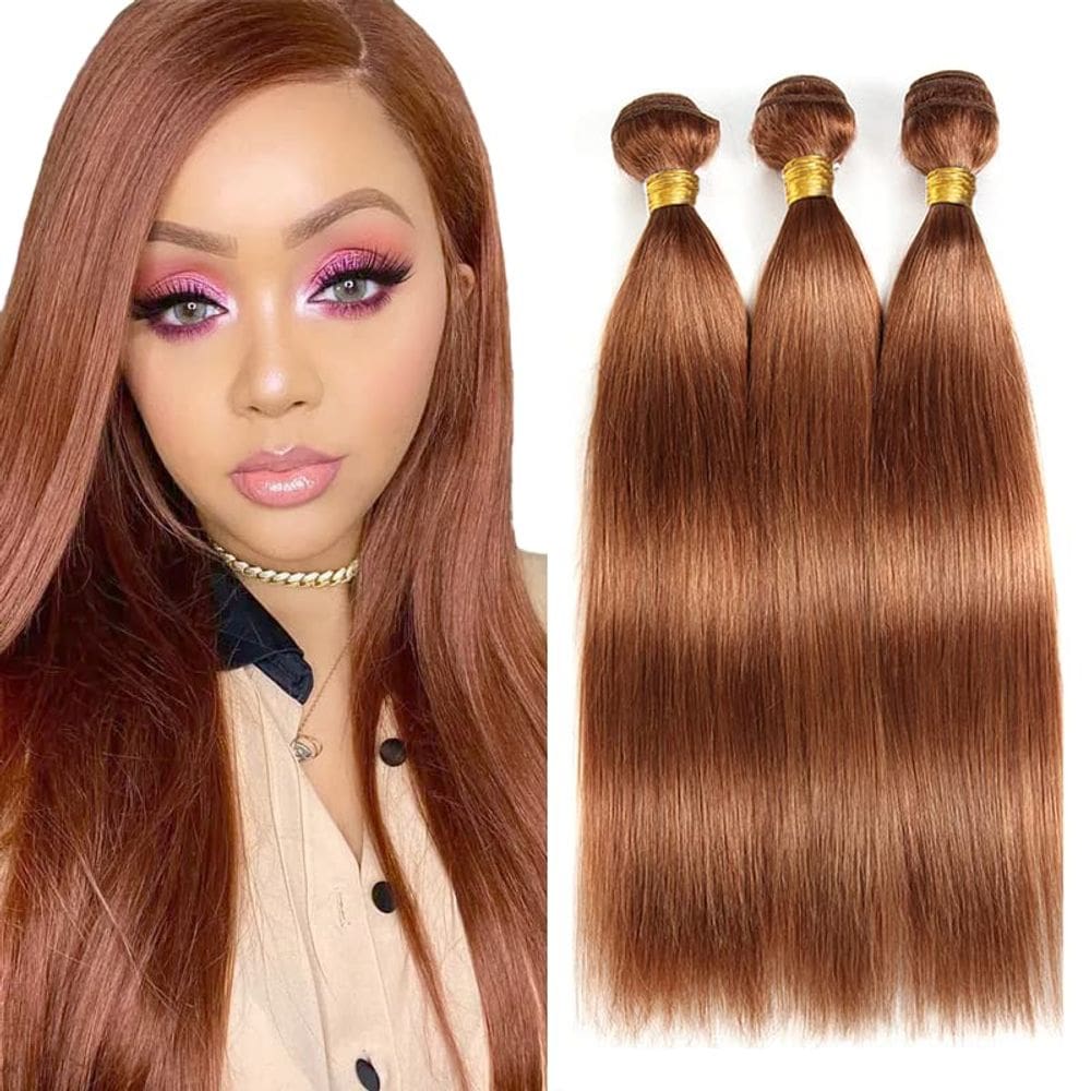 Pacotes de cabelo DiexRlamx Color #30 Castanho claro reto 40-40cm
