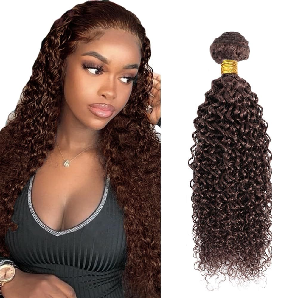 Pacotes de cabelo DiexRlamx Dark Brown Kinky Curly 34 polegadas 8A