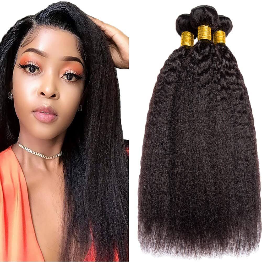Pacotes de cabelo MAMART Kinky Straight Yaki 50 55 60 cm Virgin Hair