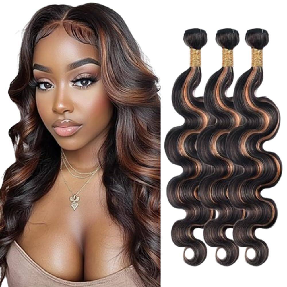 Pacotes de cabelo BilltiiWW Light Brown Body Wave P1B30 35-75cm