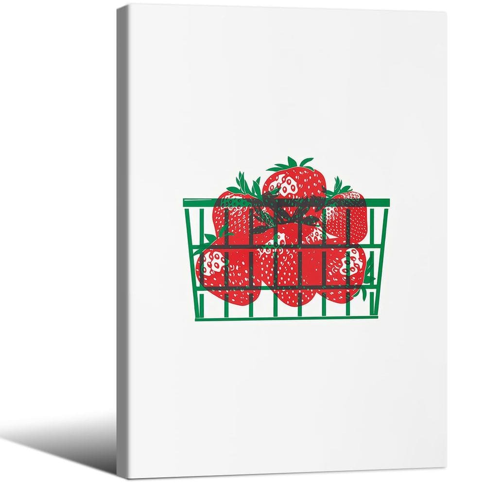 Pôster de arte de parede FOTN Vintage Cute Red Strawberry 40x60cm