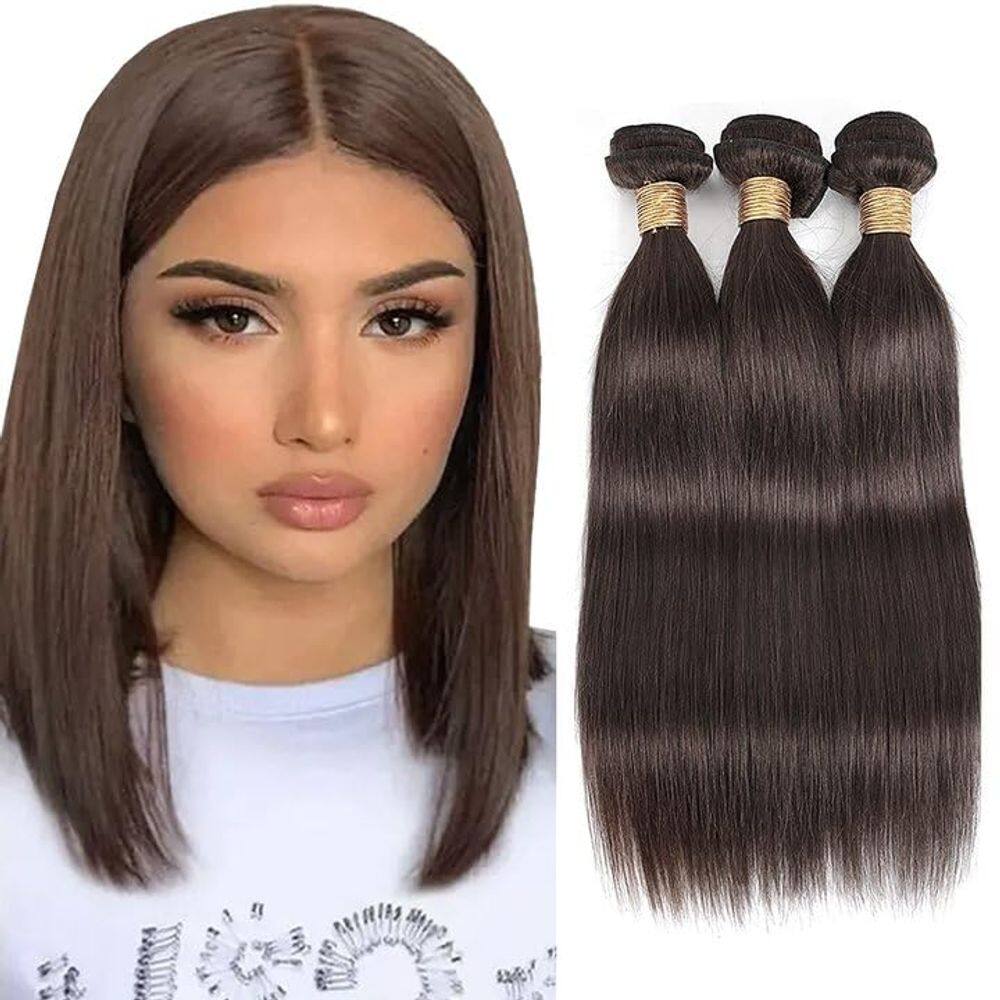 Pacotes de cabelo Wuvusnm Dark Brown Straight 40 45 50 cm 300g #4