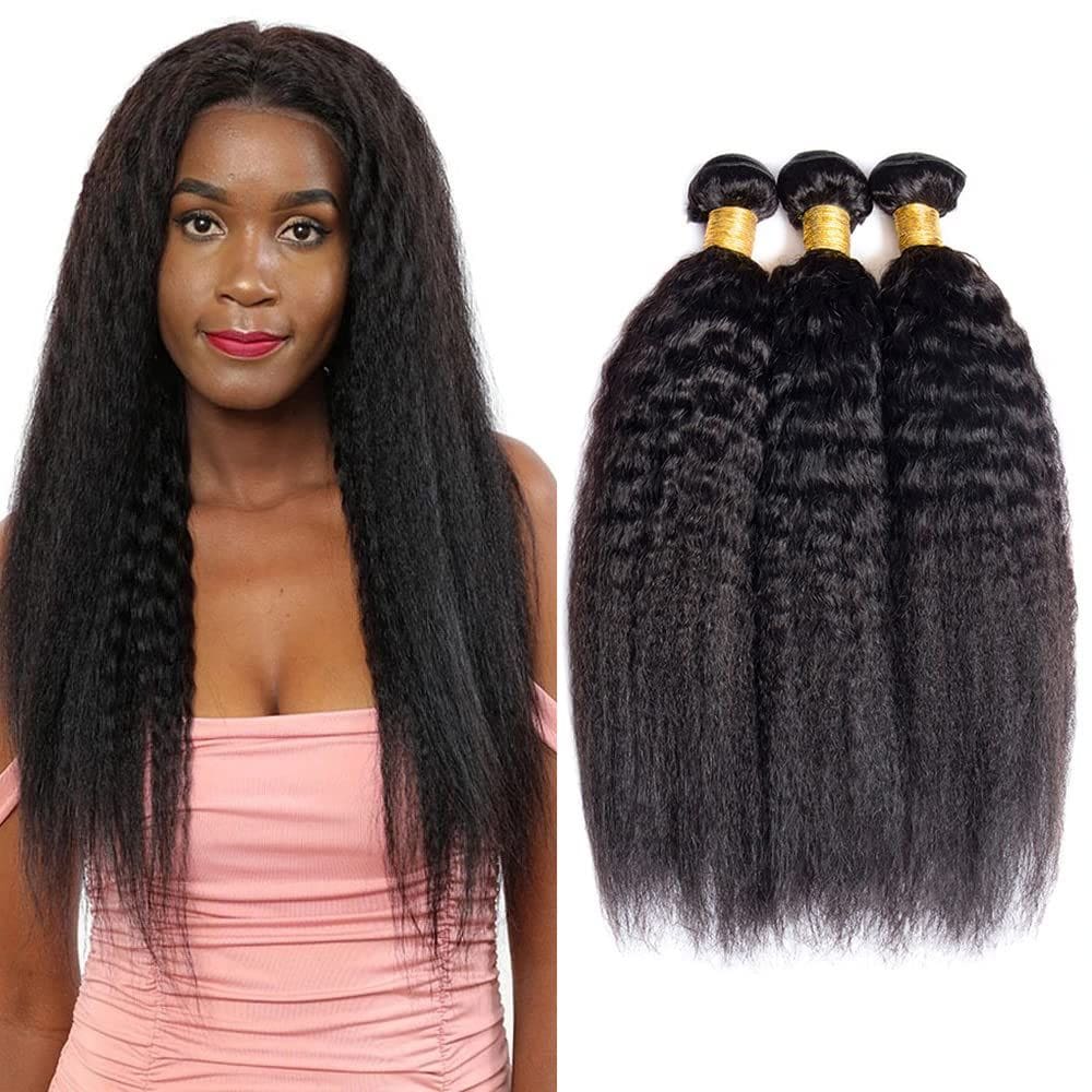 Pacotes de cabelo WuvusNM Kinky Straight Brazilian Remy 40 45 50cm