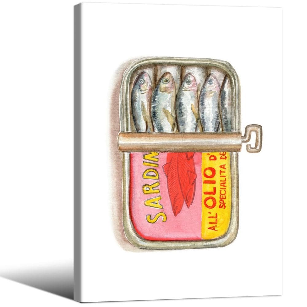 Pôsteres de cozinha FOTN Vintage Canned Sardine Tin Wall Art