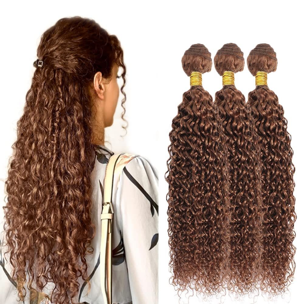 Pacotes de cabelo ZevPiul Brown Kinky Curly Brazilian Virgin Remy