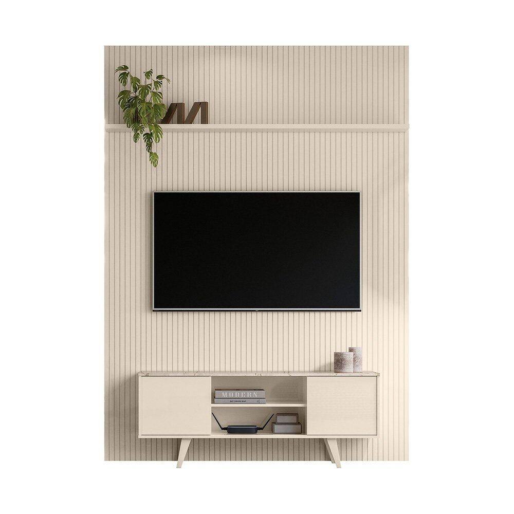 Rack com Painel para Tv até 65 Polegadas New Panorama Calacata/Off White