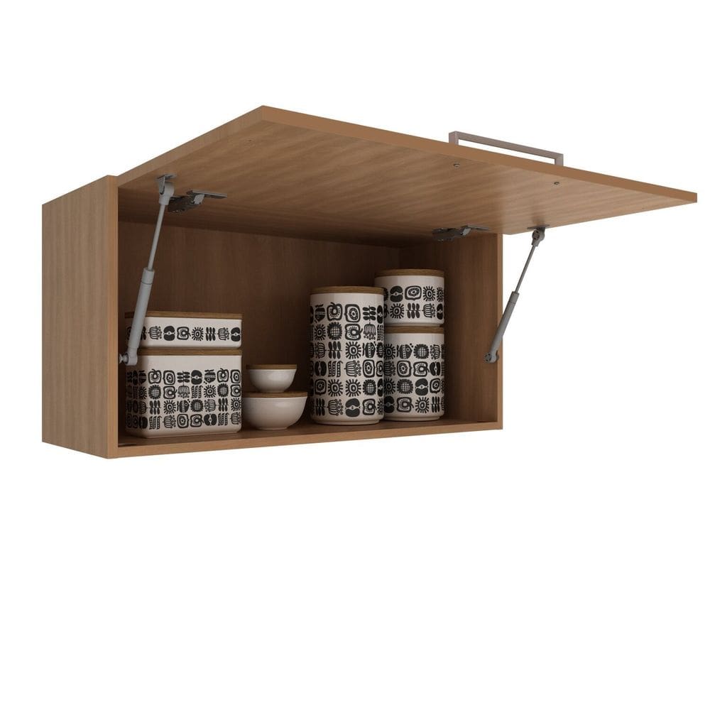 Armário Aéreo 80cm com 1 Porta Basculante Freijó