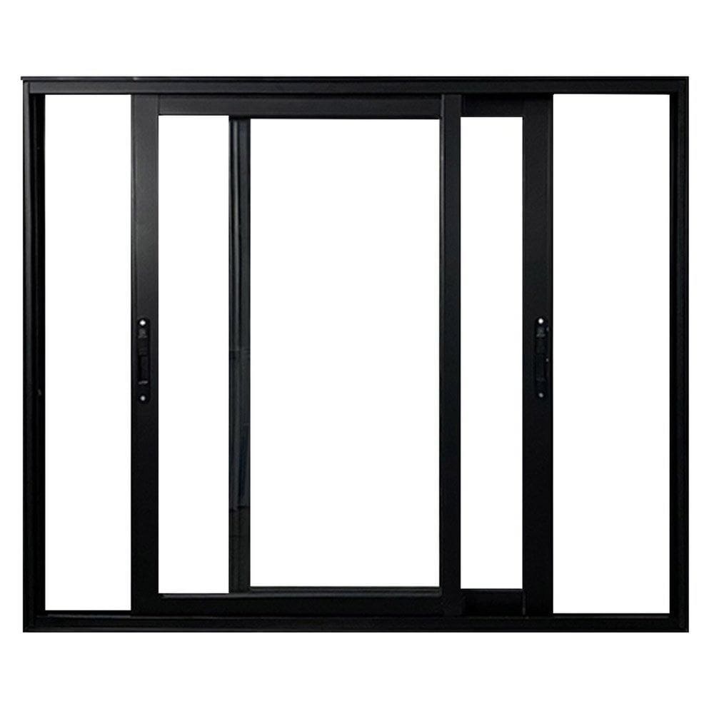Janela Vitro 2 Folhas Móveis de Correr Alumínio 100x120 cm Linha 25 Preto