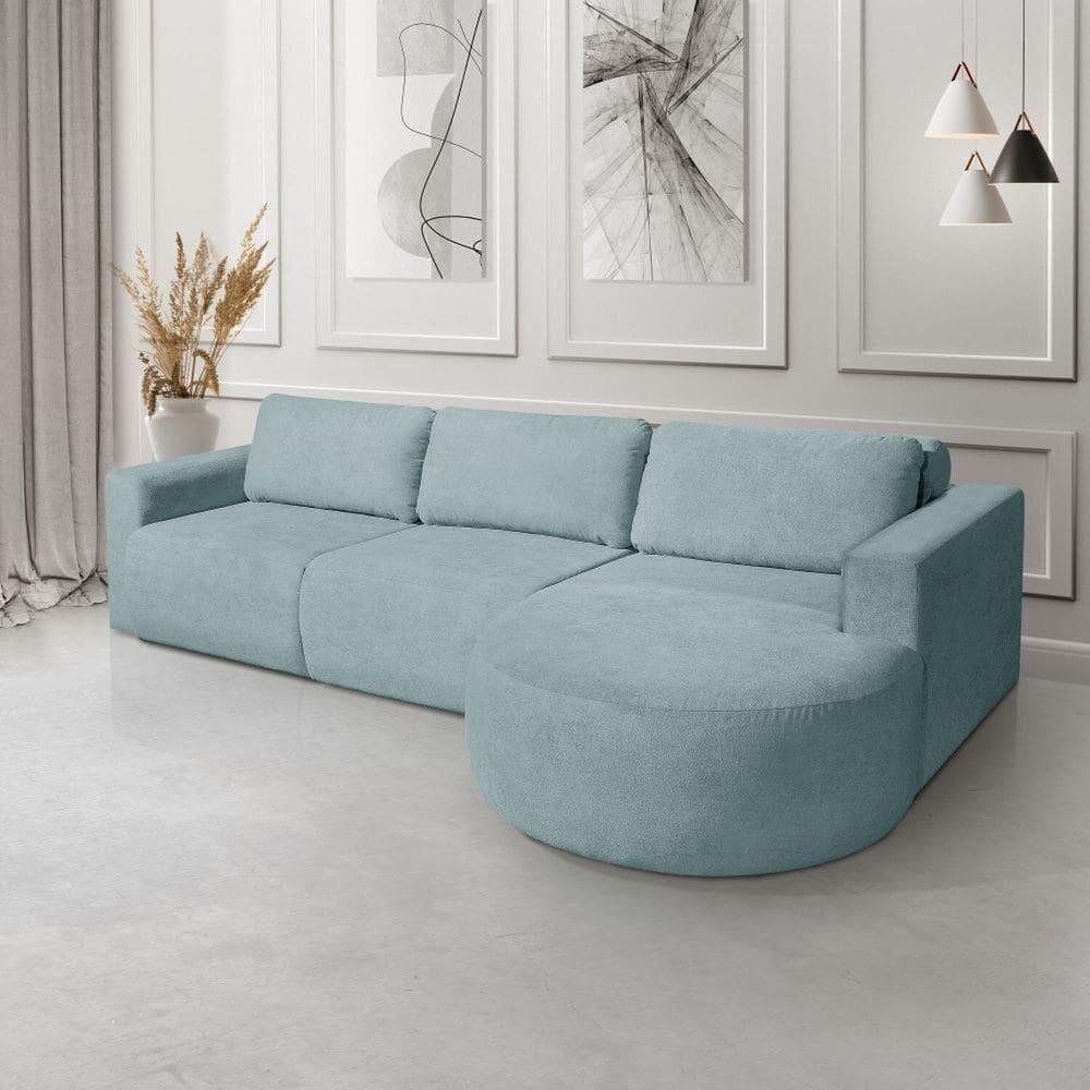 Sofá Living Retrátil e Reclinável Encantus 3 Lugares Azul