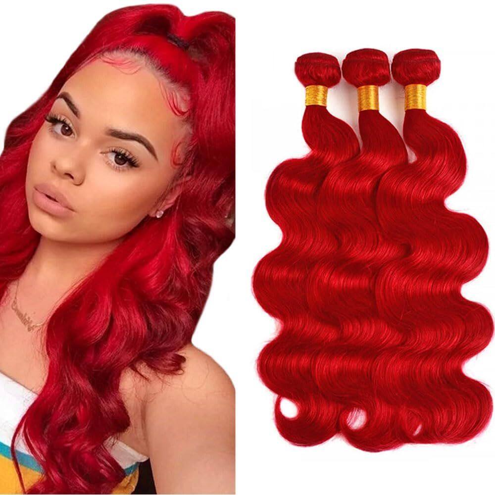 Pacotes de cabelo ZevPiul Bright Red Body Wave 300g (20cm 22cm 24cm)