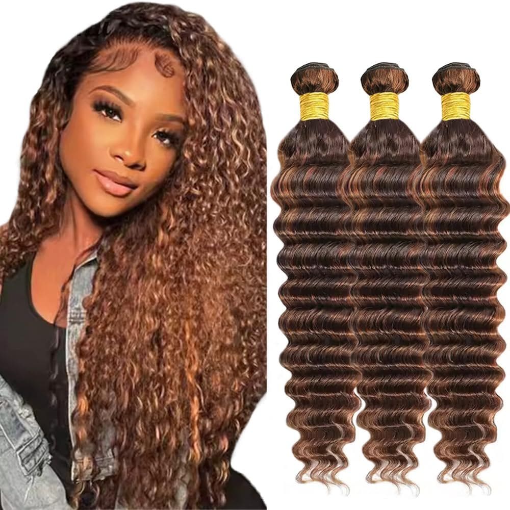 Extensões de cabelo ZevPiul P4/30 Castanho escuro Loose Wave 3x40cm