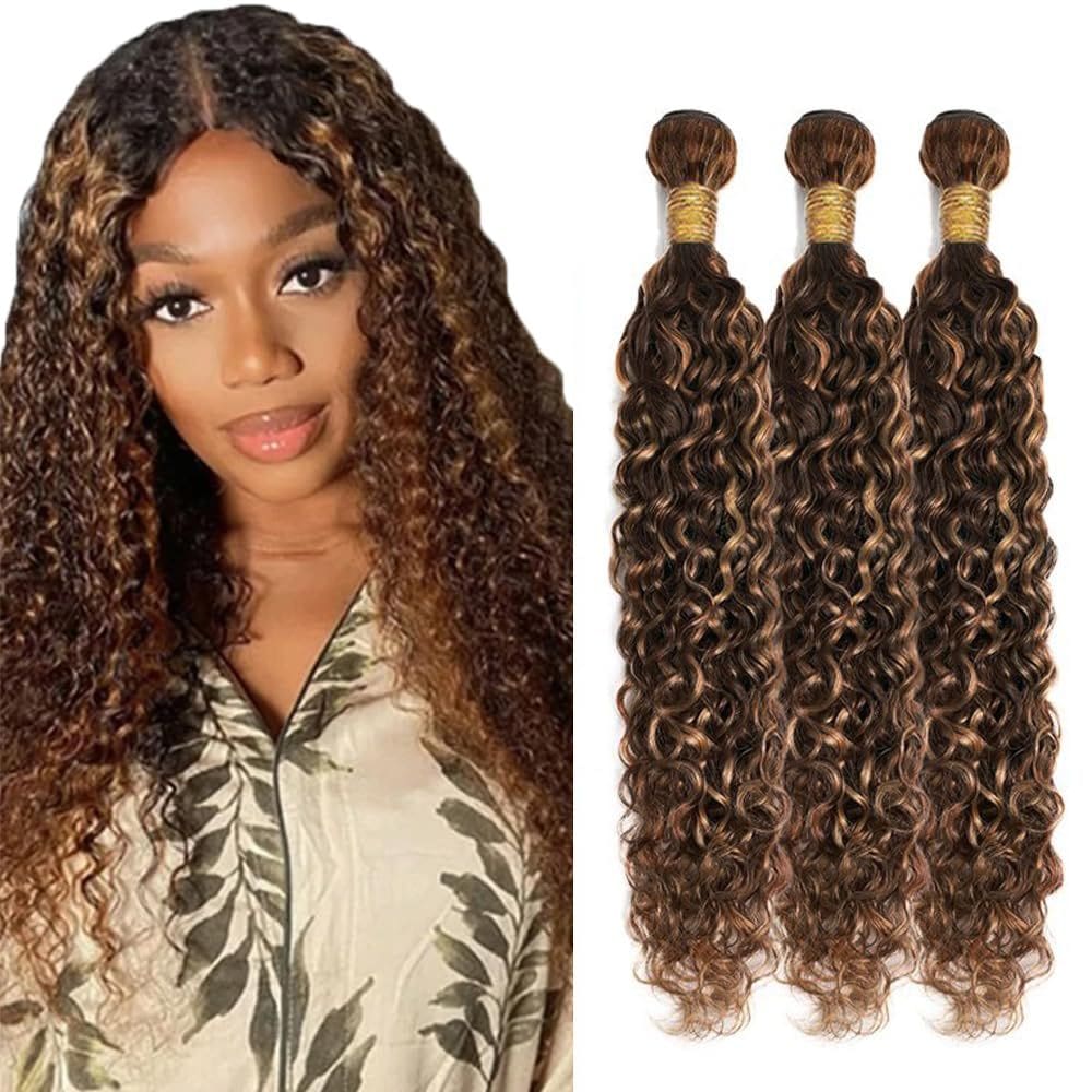 Pacotes de cabelo ZevPiul Water Wave P4/30 Brazilian Remy 12-16 polegadas