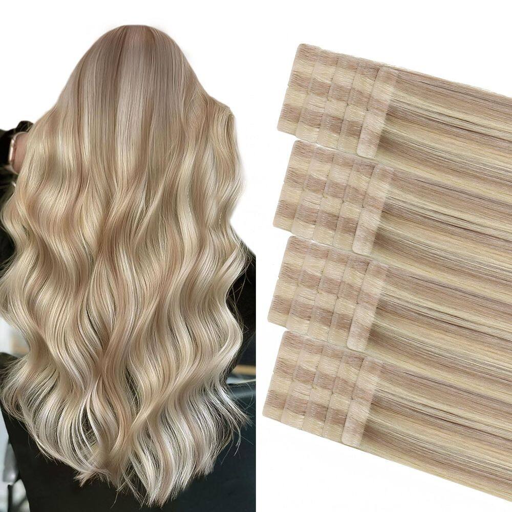 Extensões de cabelo COOKAYU Invisible Tape Ash/Platinum Blonde