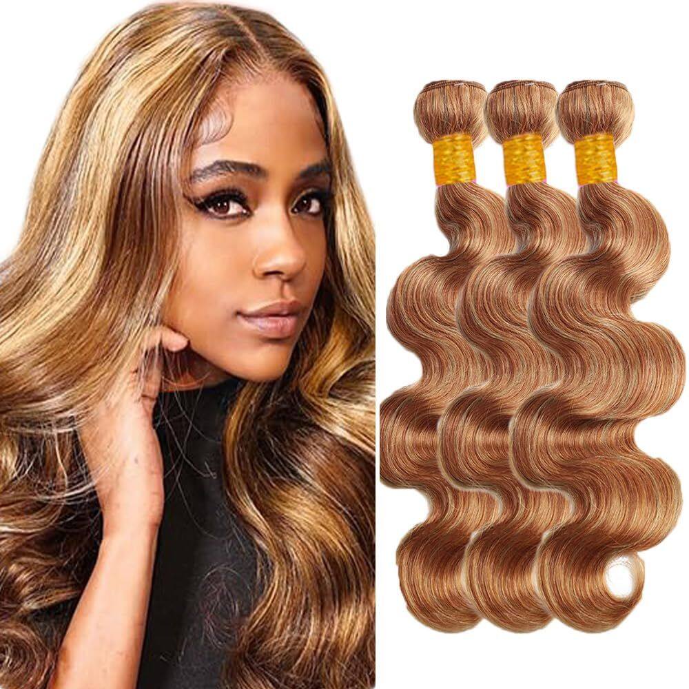 Pacotes de cabelo HuxoWax Highlight Body Wave P27/30 45 cm 3 pacotes