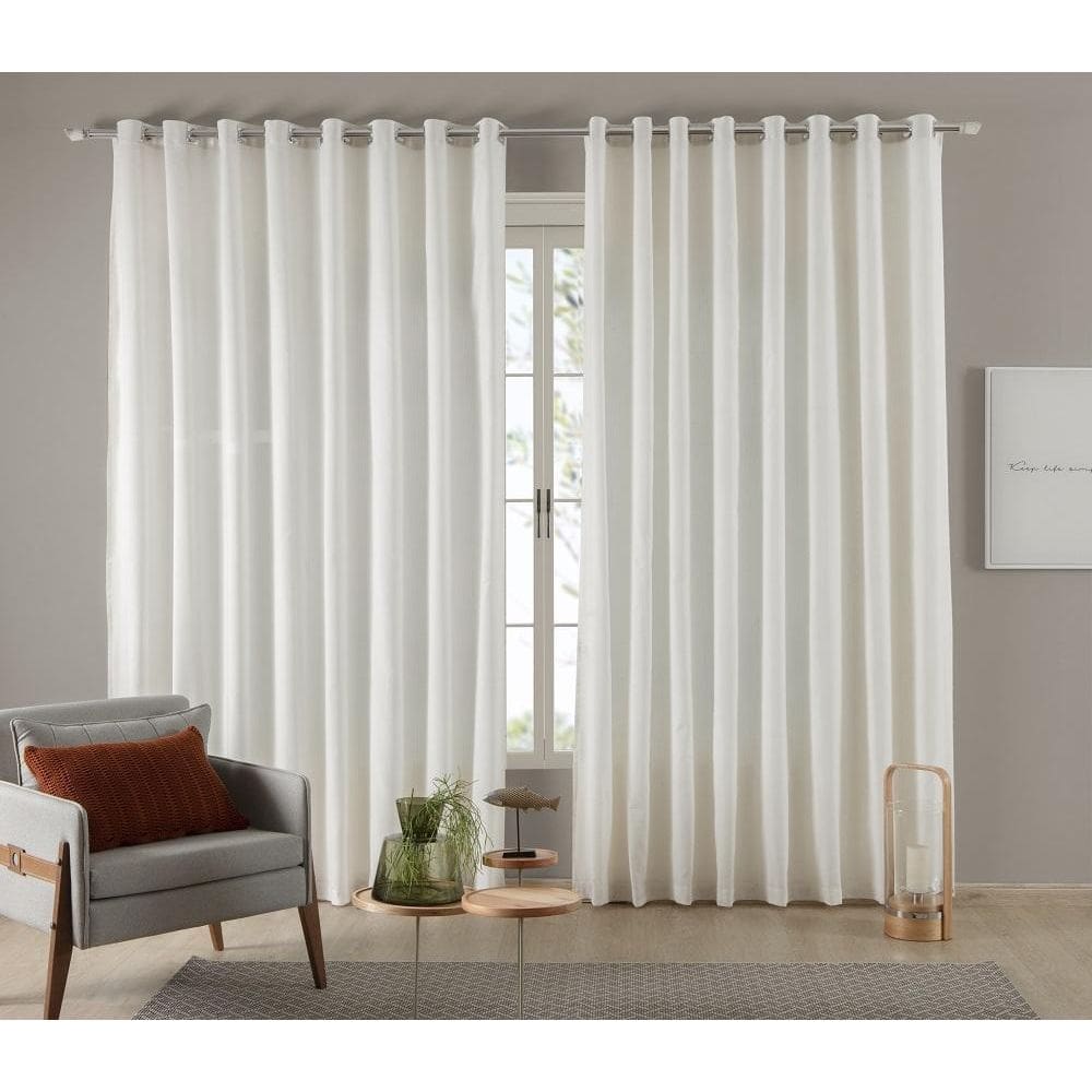 Cortina Para Sala E Quarto Madras 6,00X2,80 Ilhos Palha