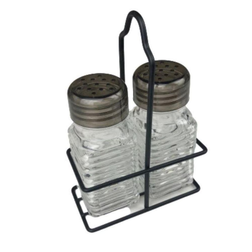 Saleiro E Pimenteiro Com Suporte Lyor